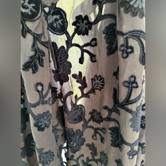 Pilcro Blue Floral Embroidered Blouse - Picture 5 of 7